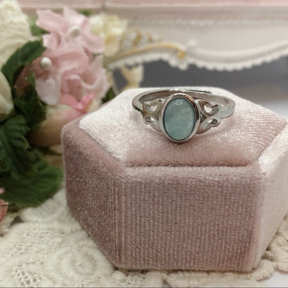 S925 Nature Aquamarine Crystal Rings 💍 - Picture 2 of 6